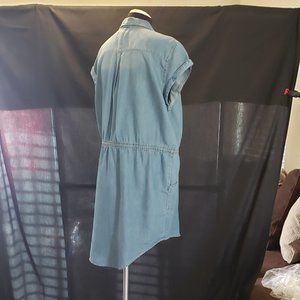 Sonoma - Light Blue Denim Button Cap Sleeve Dress